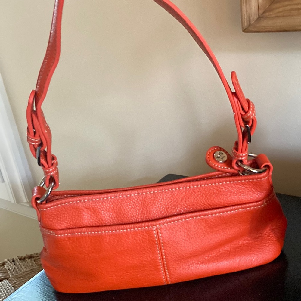 Orange leather purse